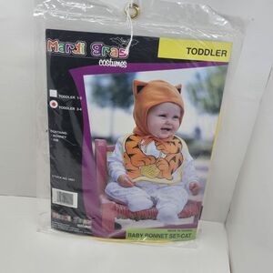 Vintage 1998 Mardi Grad Costumes Toddler Baby Bonnet Set Cat Size Toddler 3-4